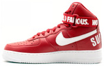 Supreme x Nike Air Force 1 World Famous Red high-top sneakers men's Big Red