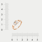 Кольцо женское из розового и белого золота 585 пробы с фианитами (арт. 1105330)