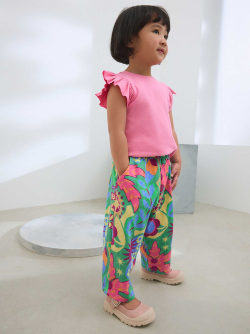 Брюки широкие для девочки Next AD8-336, Зеленый