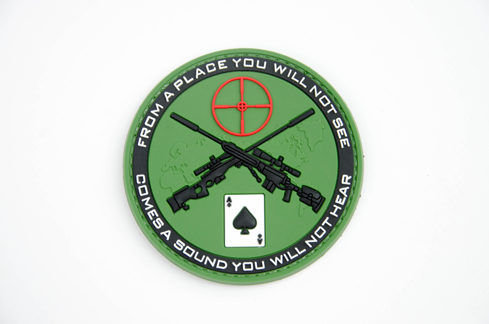 Шеврон Sniper Poker PVC. Олива