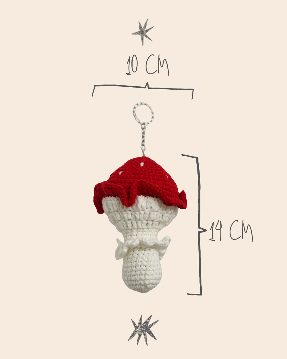 Вязаный брелок-мухомор