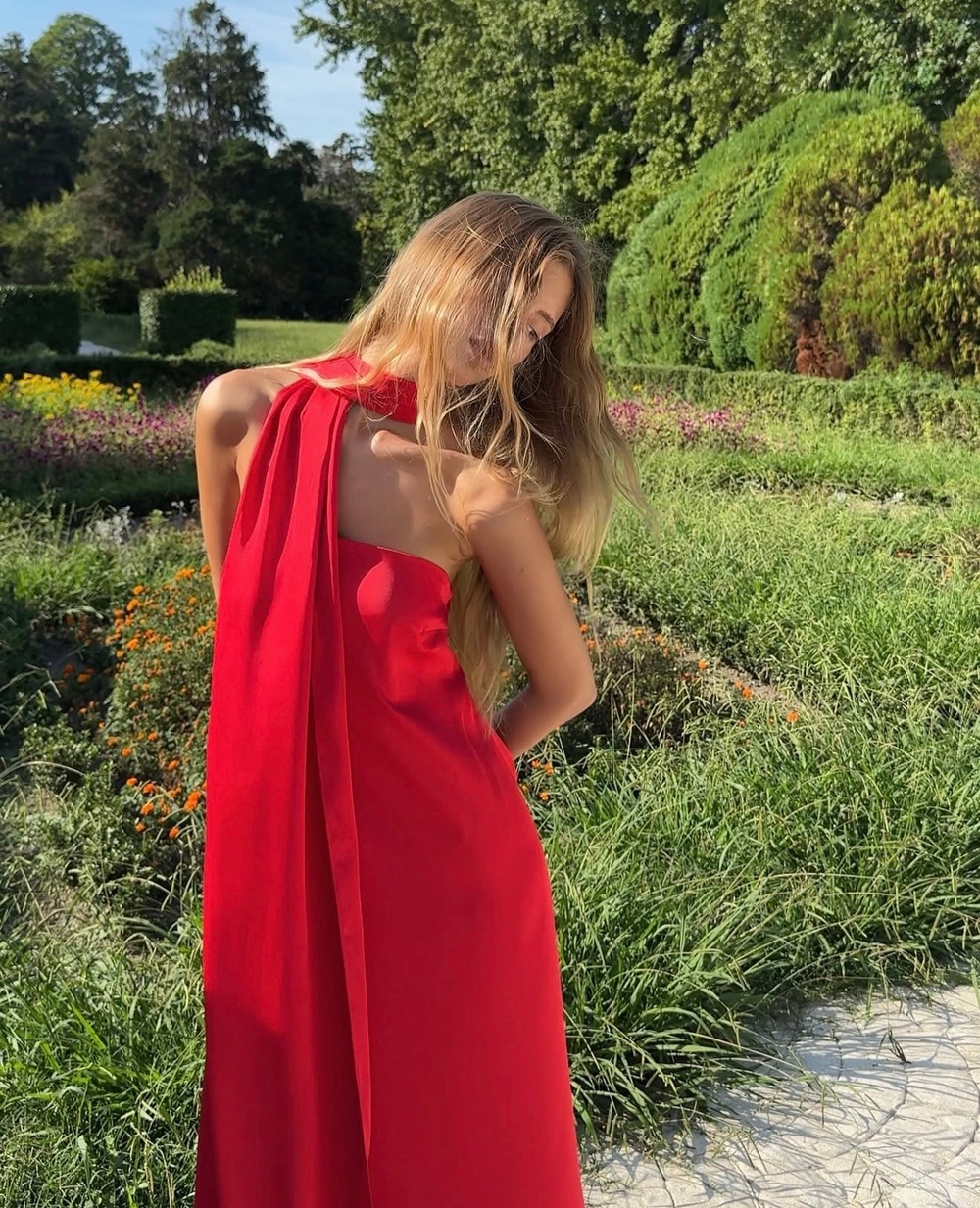 Шелковое Платье Aegean Goddess Crimson