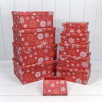 Коробка 34 х 26 х 15.3 см Набор 10 шт "Новый год" (Красный)