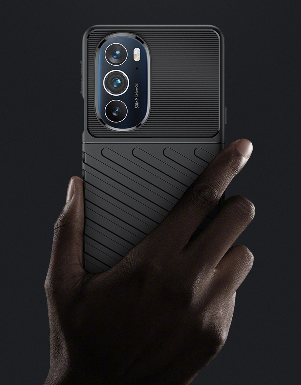 Чехол с рельефной фактурой для смартфона Motorola Edge X30, мягкий отклик кнопок, серия Onyx от Caseport