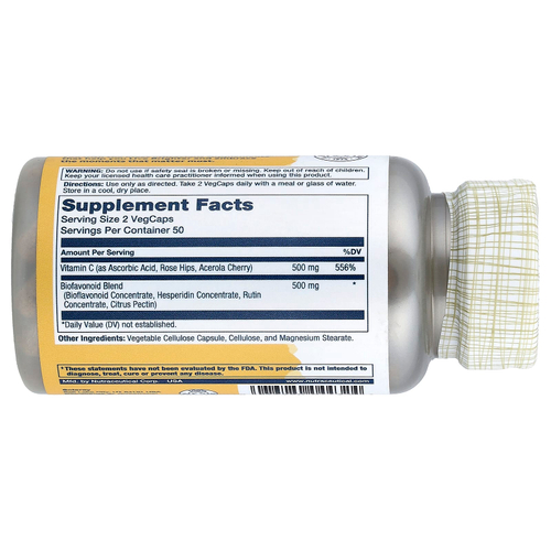 Solaray, витамин C и биофлавоноиды, 100 растительных капсул