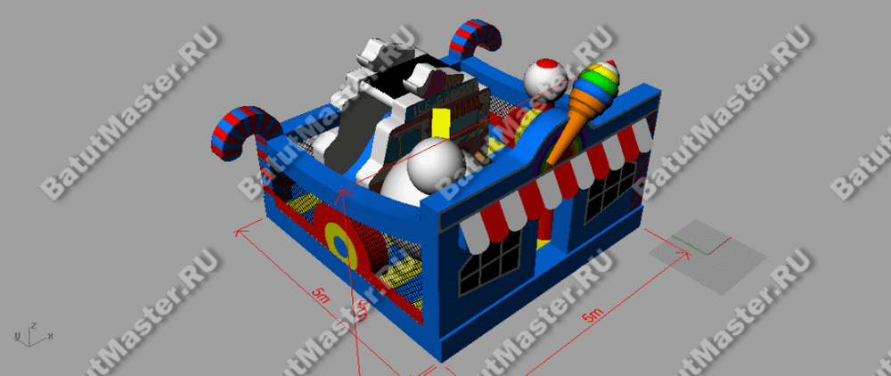 Коммерческий надувной батут "Мороженое" 6*6*3.5 м