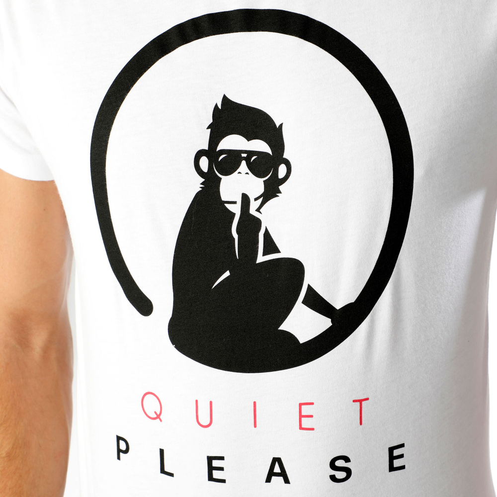 Мужское теннисное поло Quiet Please Advantage Logo T-Shirt Men - White, Black