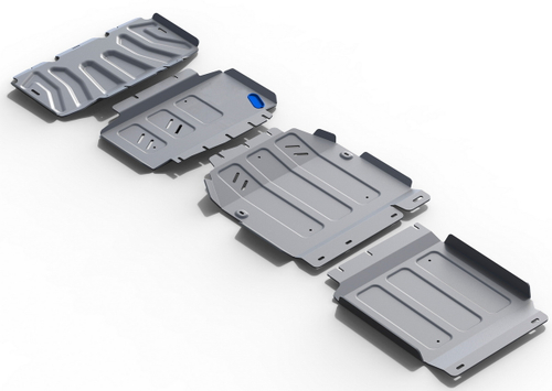 Защита радиатора, картера, КПП и РК Rival для Mercedes-Benz X-klasse (V - 2.3TD) 4WD 2017-н.в., штампованная, алюминий 4 мм, с крепежом, 4 части, K333.3943.1