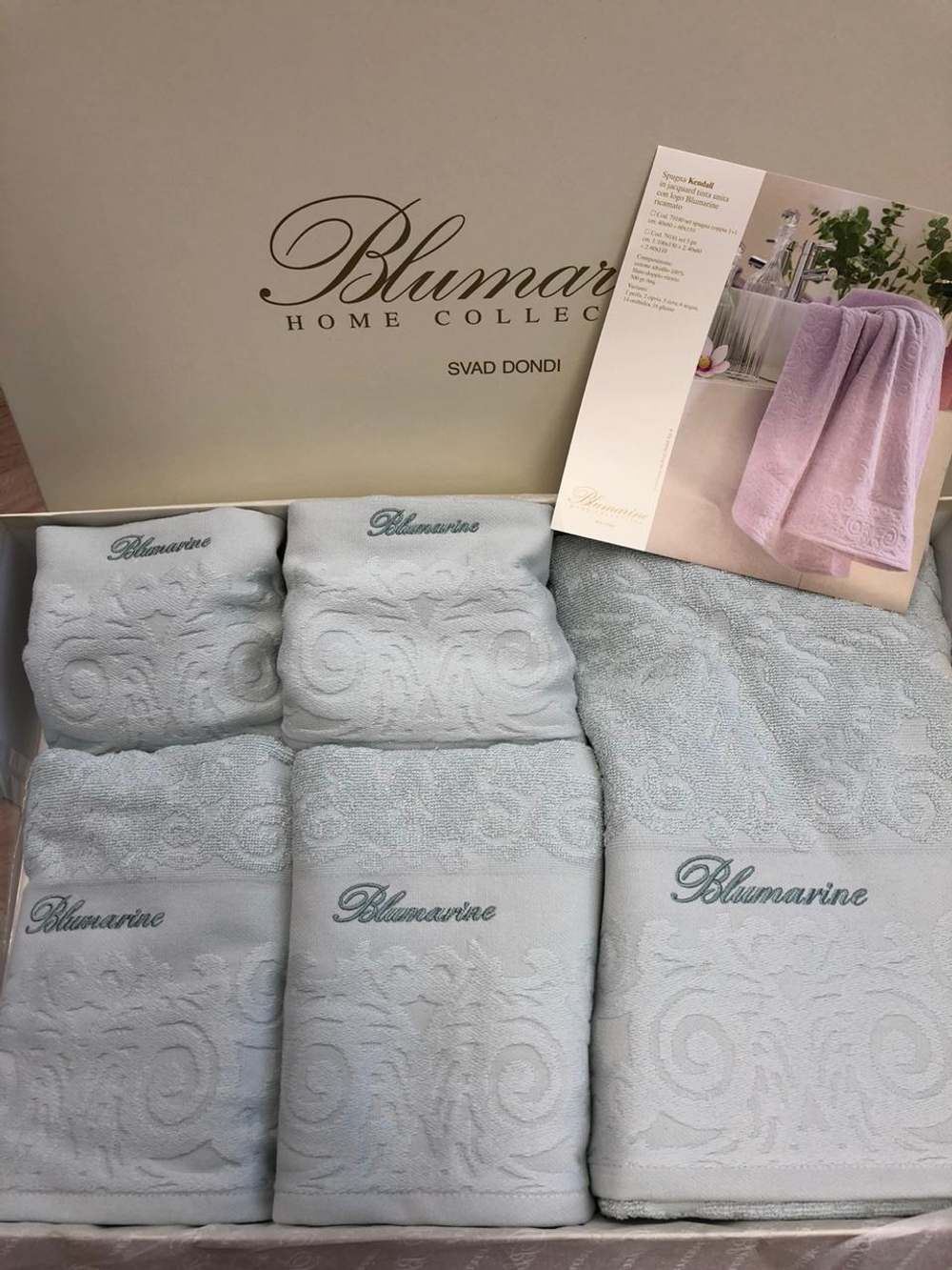 Набор полотенец 5 шт Blumarine Kendall аква