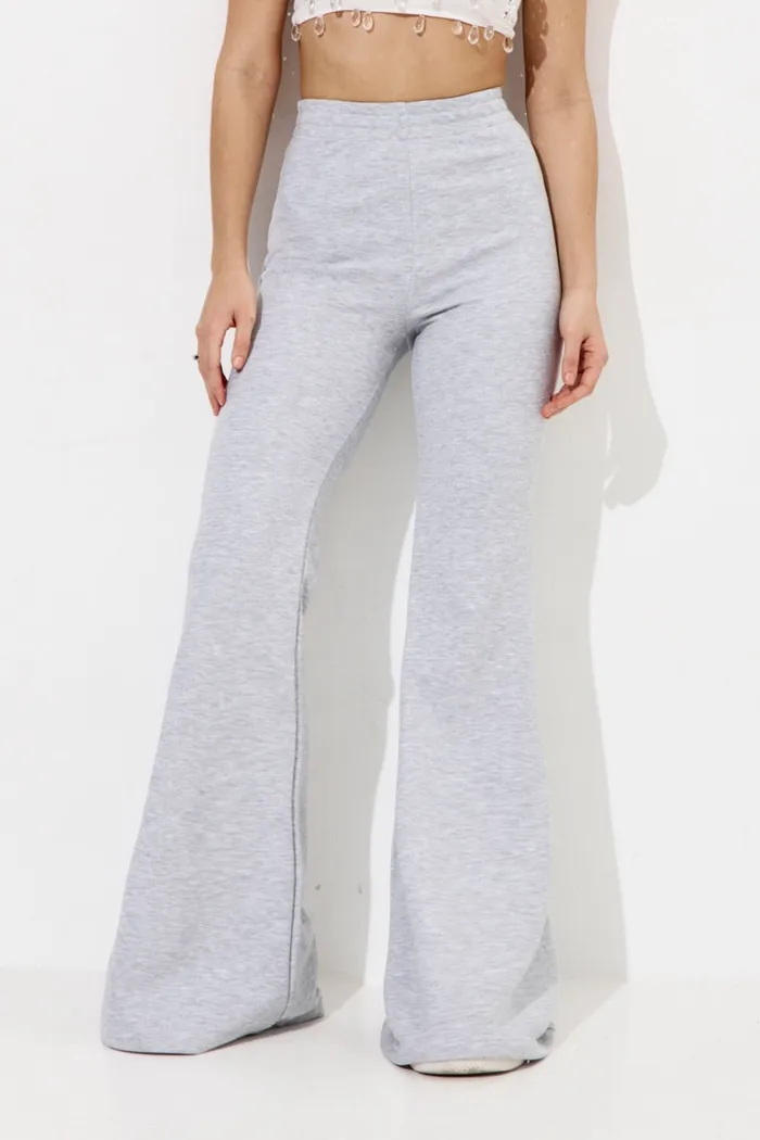 Джоггеры клеш цвета серый меланж