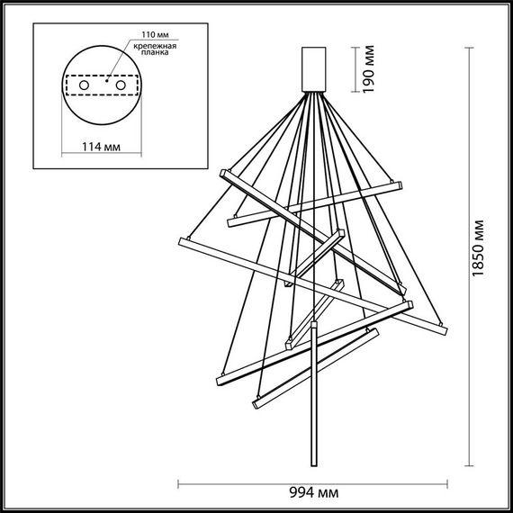 Подвесной светодиодный светильник Odeon Light L-vision Cometa 3860/96B