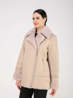 Дубленка зимняя натуральная авиатор оверсайз Турция