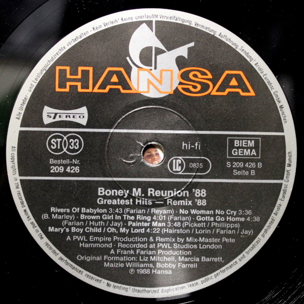 Boney M. / Greatest Hits Of All Times - Remix '88 (LP)