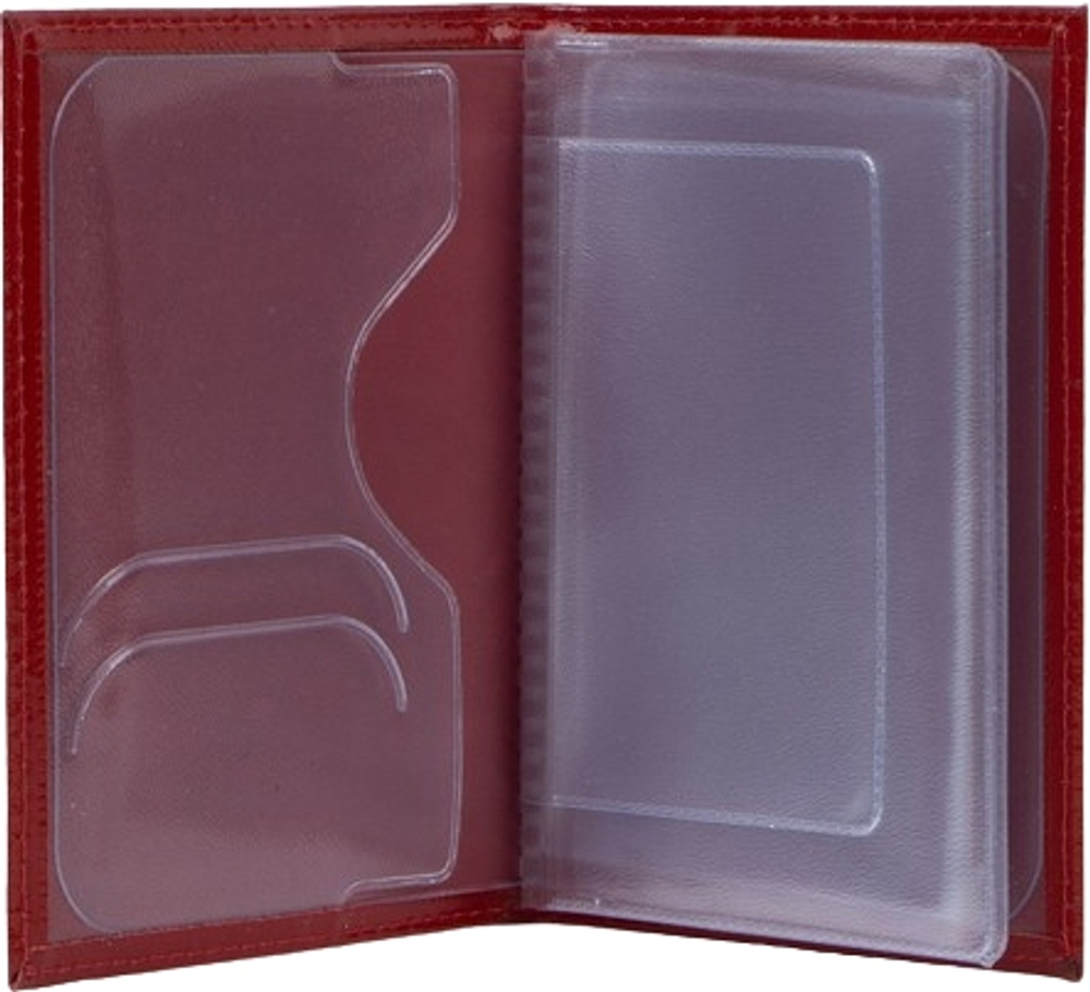 Обложка д/автодок, 9,5*0,3*13,5, с вкладышем, красный, 4656999