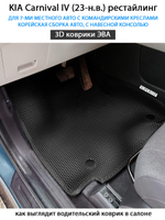 Автомобильные коврики ЭВА для KIA Carnival IV (20-н.в.) для 7-ми местного авто с командирскими креслами