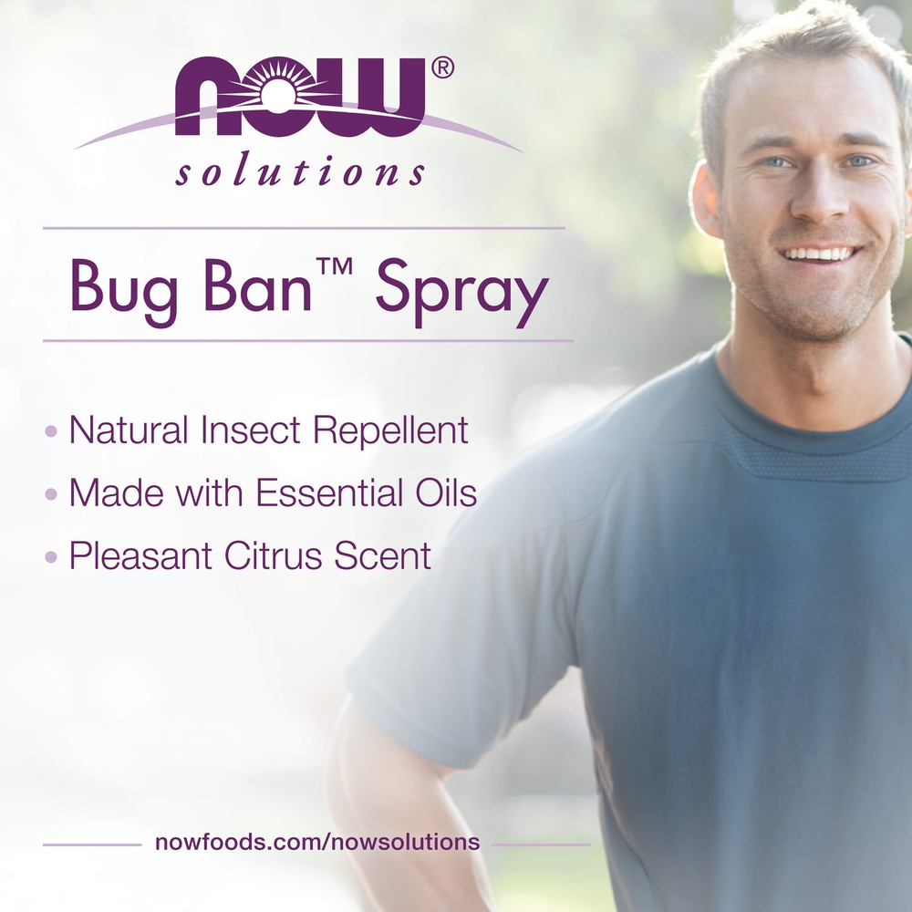 NOW Foods, Bug Ban™, средство от насекомых на растительной основе, травяной и цитрусовый, 118 мл (4 жидк. унции)