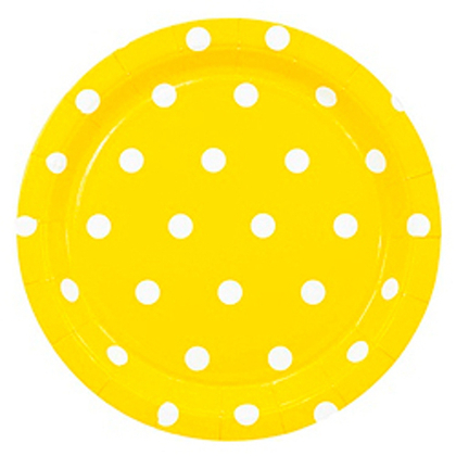 Тарелка-Горошек-желтая-17см-6шт