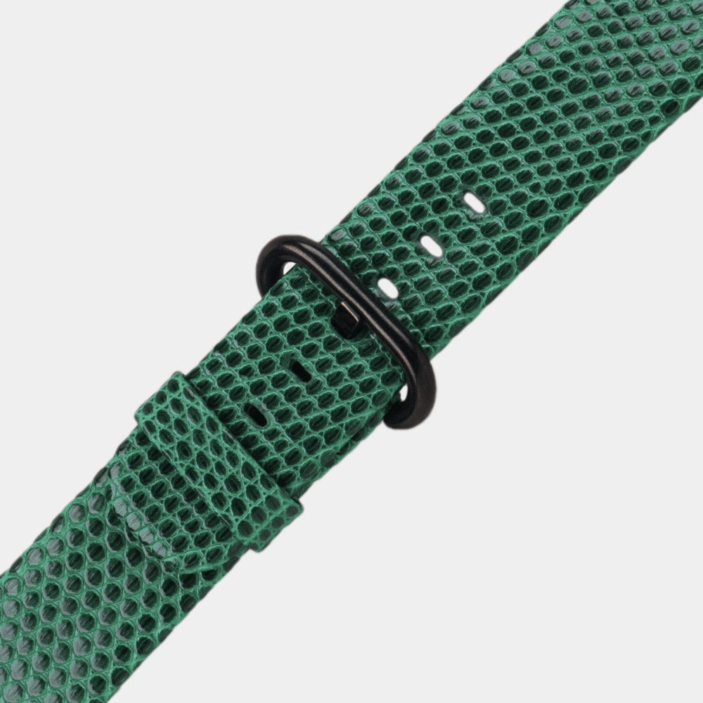 Ремешок для Apple Watch 40/41/42 mm из кожи ящерицы, зеленого цвета