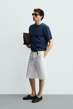 ZARA ШОРТЫ ЧИНОС RELAXED FIT, БЕЛЫЙ