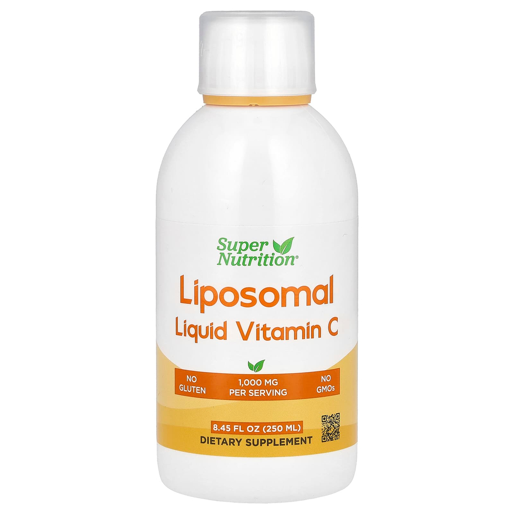 Super Nutrition, липосомальный витамин C в жидкой форме, без добавок, 1000 мг, 250 мл (8,45 жидк. унции)