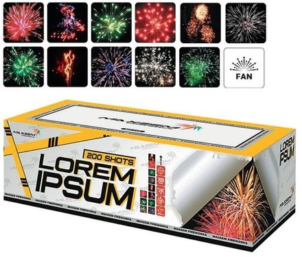 Батарея салютов "Lorem Ipsum" MC115 200 залпов * 0.8"  (1/2)