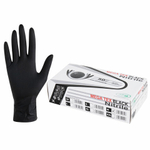 Перчатки нитриловые сверхпрочные с текстурой SFM MEGA TEX BLACK 25 пар (50 штук), размер M (средний).