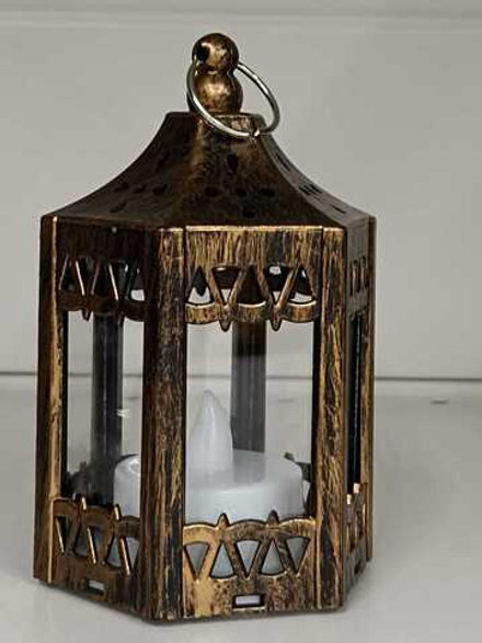 Фонарь светодиодный Три свечи 6,2х6,2х11,8см, цвет: медь, SYLZB-2323098