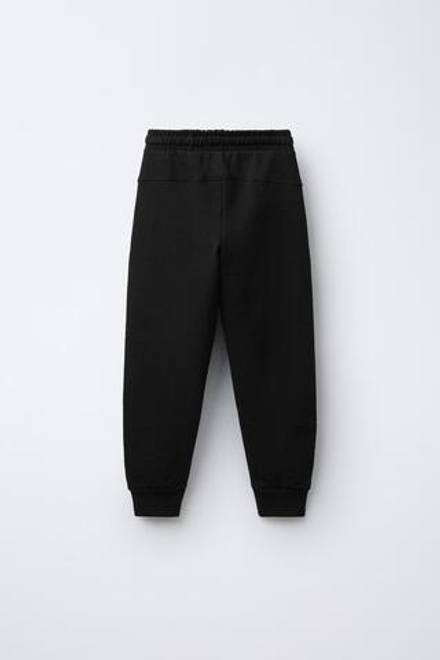 ZARA СПОРТИВНЫЕ БРЮКИ-ДЖОГГЕРЫ ИЗ INTERLOCK, ЧЕРНЫЙ