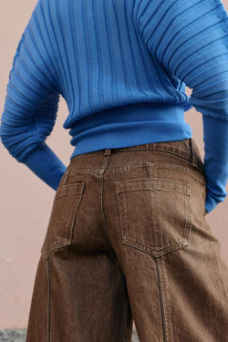 ZARA ДЖИНСЫ Z1975 WIDE LEG СО СРЕДНЕЙ ПОСАДКОЙ, РЖАВЫЙ