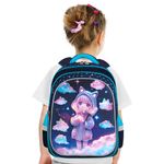 Рюкзак BRAUBERG KIDS FLOSSY, 2 отделения, 3 кармана, "Sky girl", 3D-панель, 40х28х18 см, 273179