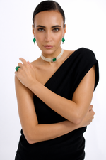 Серебряное кольцо с изумрудным кварцем