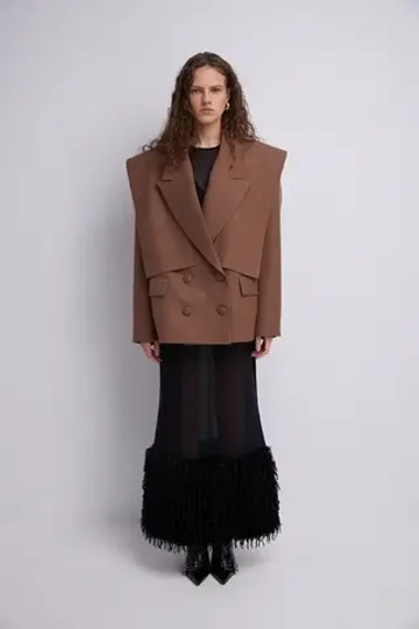 Шерстяной жакет с акцентными деталями