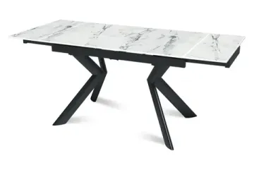 Стол "БРИДЖ" 120-180, керамика Ice Jade глянц., опоры черный муар