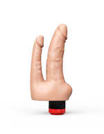 Двойной вибратор LOVETOY телесный, гелевый, 19,5 см