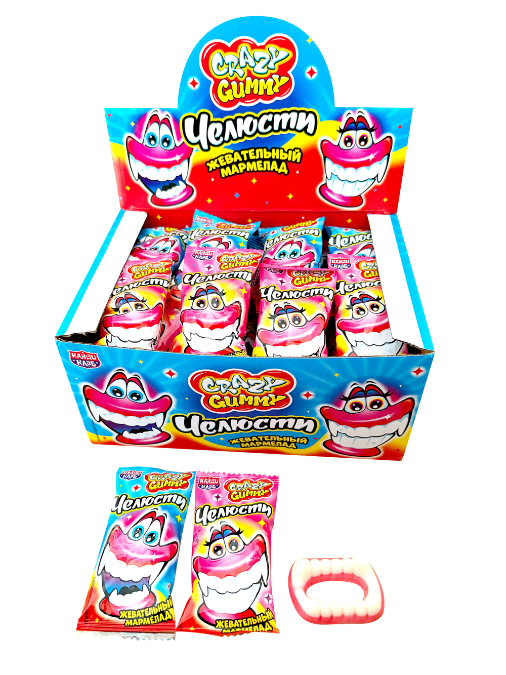 Жевательный мармелад «Crazy Gummy Челюсти» 10г*48шт*12 блоков