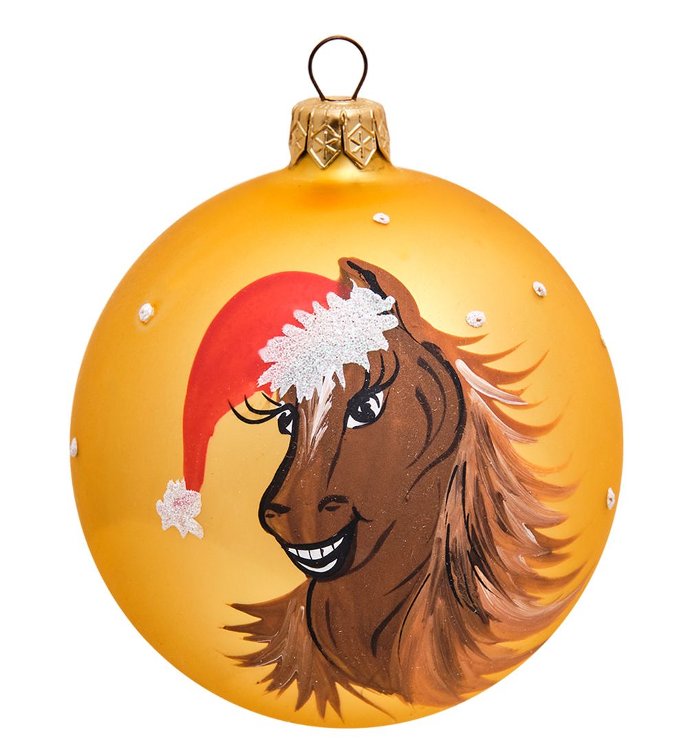 Элита НФШ-1330/2 Ел. украшение Шар «Конь в новогоднем колпаке» 90 мм