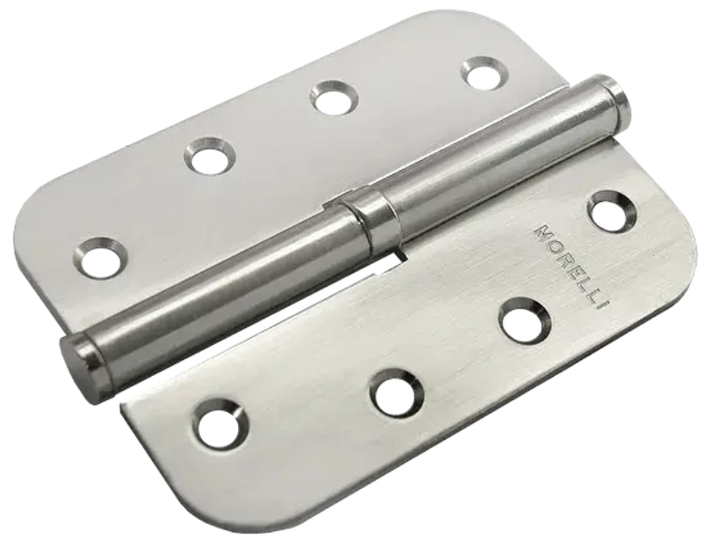 Петля карточная стальная разъемная MSND-C 100X70X2.5 SN L -IND с подшипником левая без коронки скругленная, врезная на круглой оси