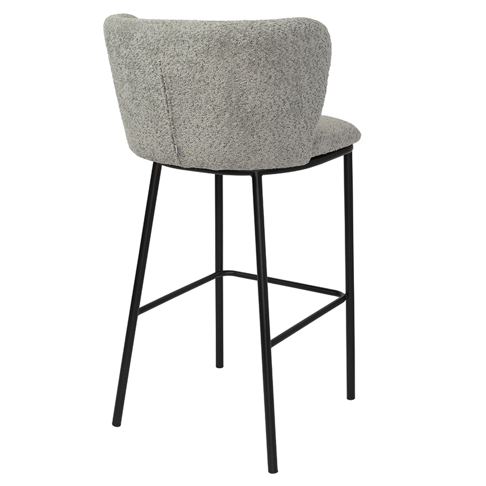 Стул барный foggy, букле, серый