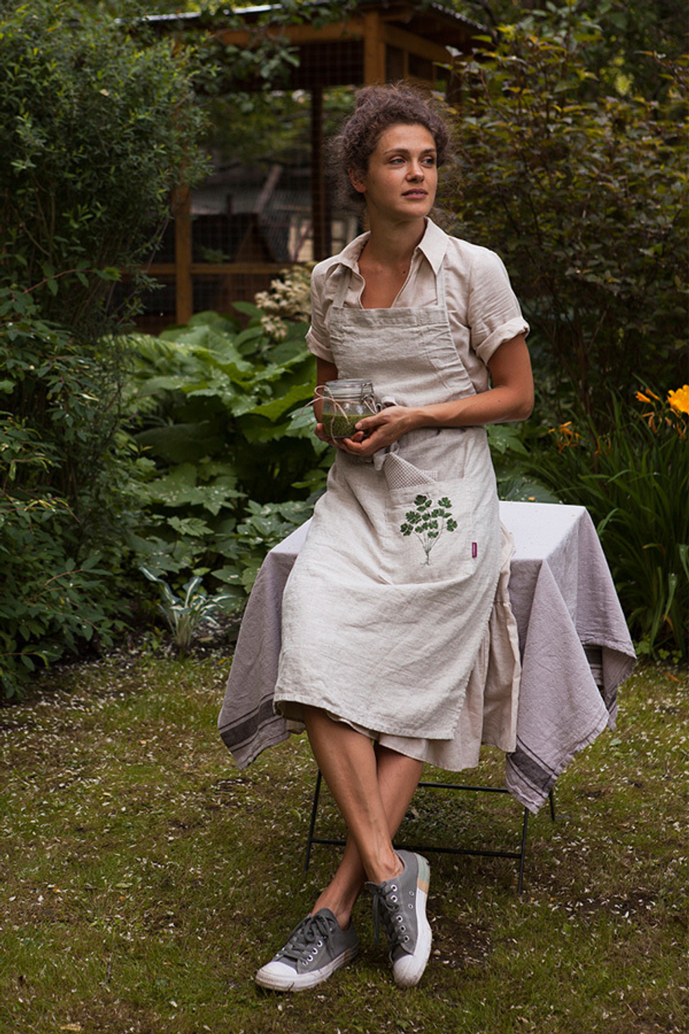 Фартук 90х65 Luxberry Кинза натуральный