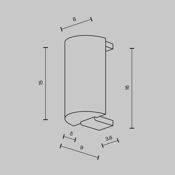 Заглушка торцевая для шинопровода Flarity,1 шт., платина Maytoni Technical FLARITY Accessories for tracks Flarity TRA154EC-PT