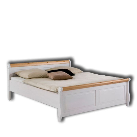 Кровать Мальта без ящиков 160x200 (белый воск/антик)