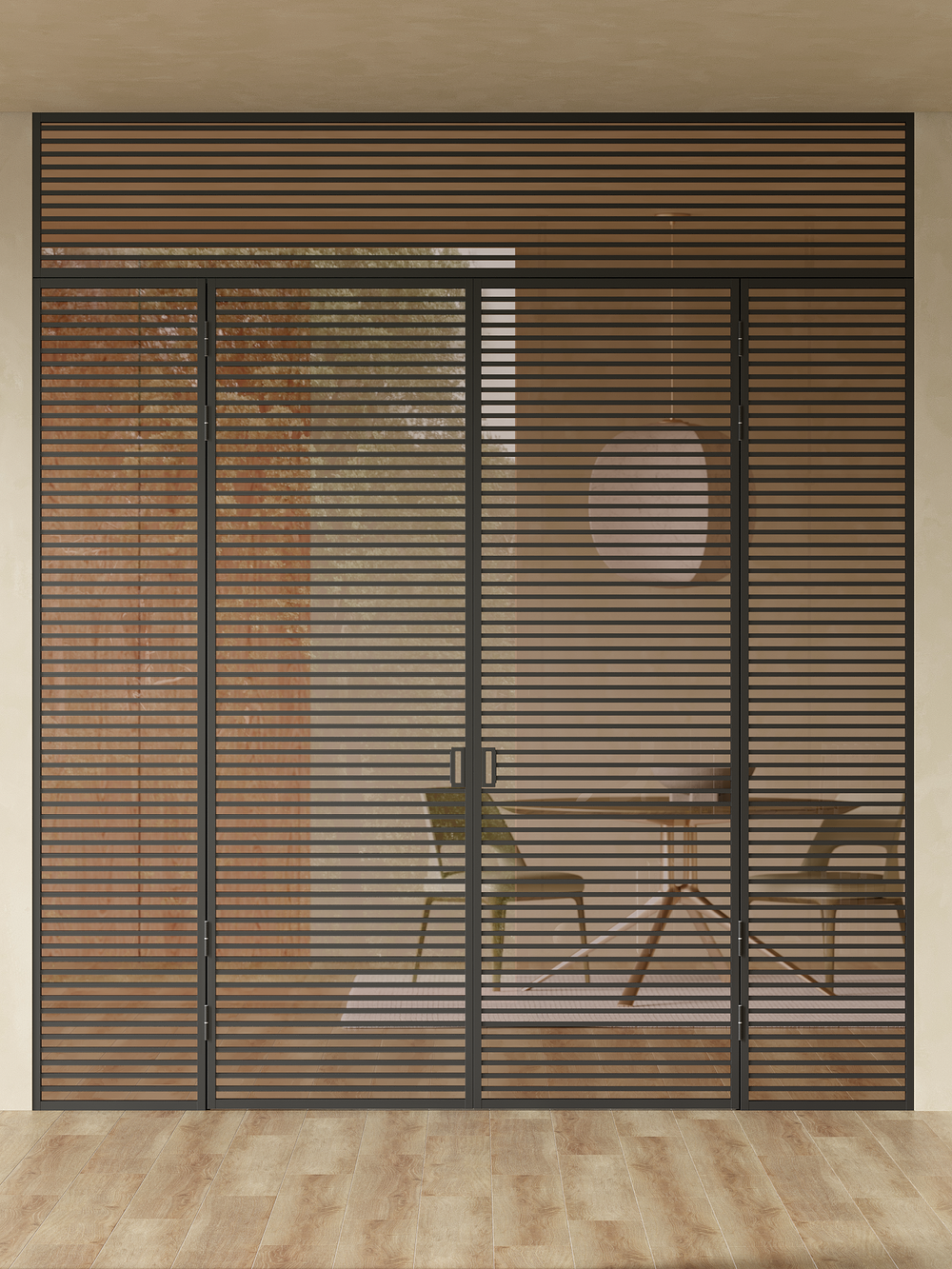 Распашная алюминиевая перегородка Minoli 15