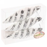 Ёлочные игрушки «Сосульки снежные» 11 см, серебо (набор 3 шт)