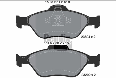 BENDIX Braking - BPD1104-BEN - Brake Pad Set, disc brake