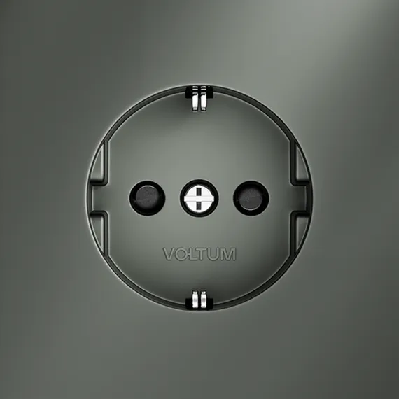 Розетка встраиваемая VOLTUM S70 с заземлением и защитными шторками, 16А, (титан) vls040206