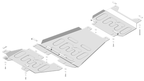Защита алюминиевая 5 мм Д; ПДф;КПП, РК Ford F-150 2017-2021 MOTODOR.30710