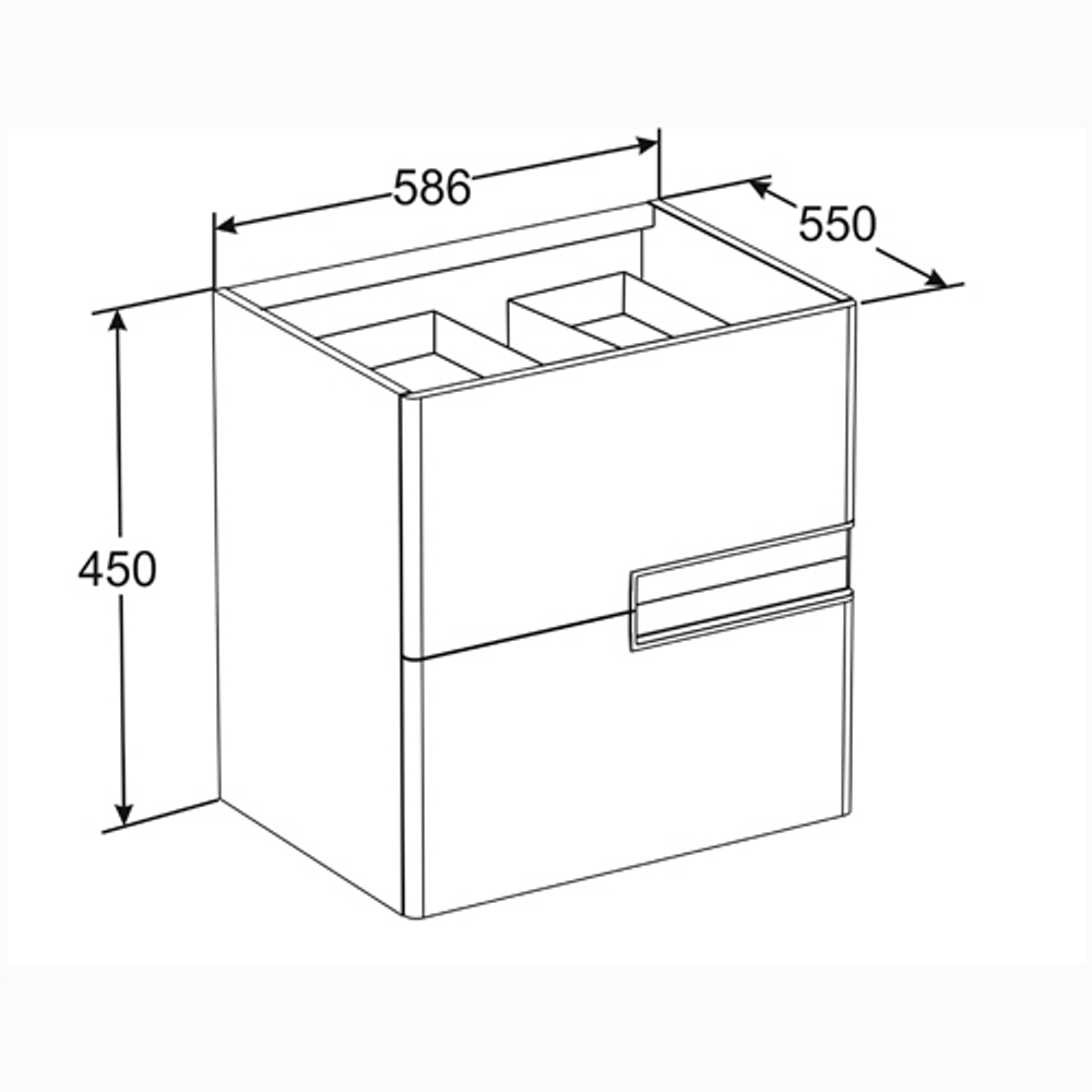 Мебель для ванной Roca Victoria Nord Black Edition 60х45см. ZRU9000096/327821000 схема