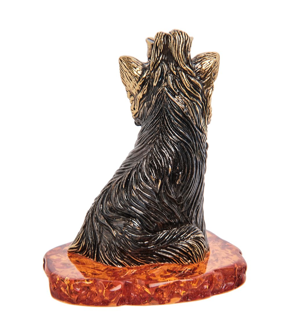 Народные промыслы AM-3172 Фигурка «Йорк» (латунь, янтарь)