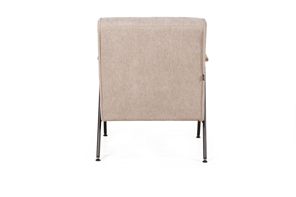 Кресло Andy с деревянными подлокотниками, шенилл Shantal beige