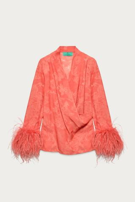 ZARA X MARISA BERENSON РУБАШКА ИЗ ВИСКОЗЫ, КРАСНЫЙ/ОРАНЖЕВЫЙ